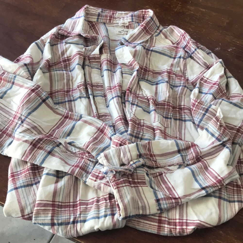 Button down flannel long sleeves shirt